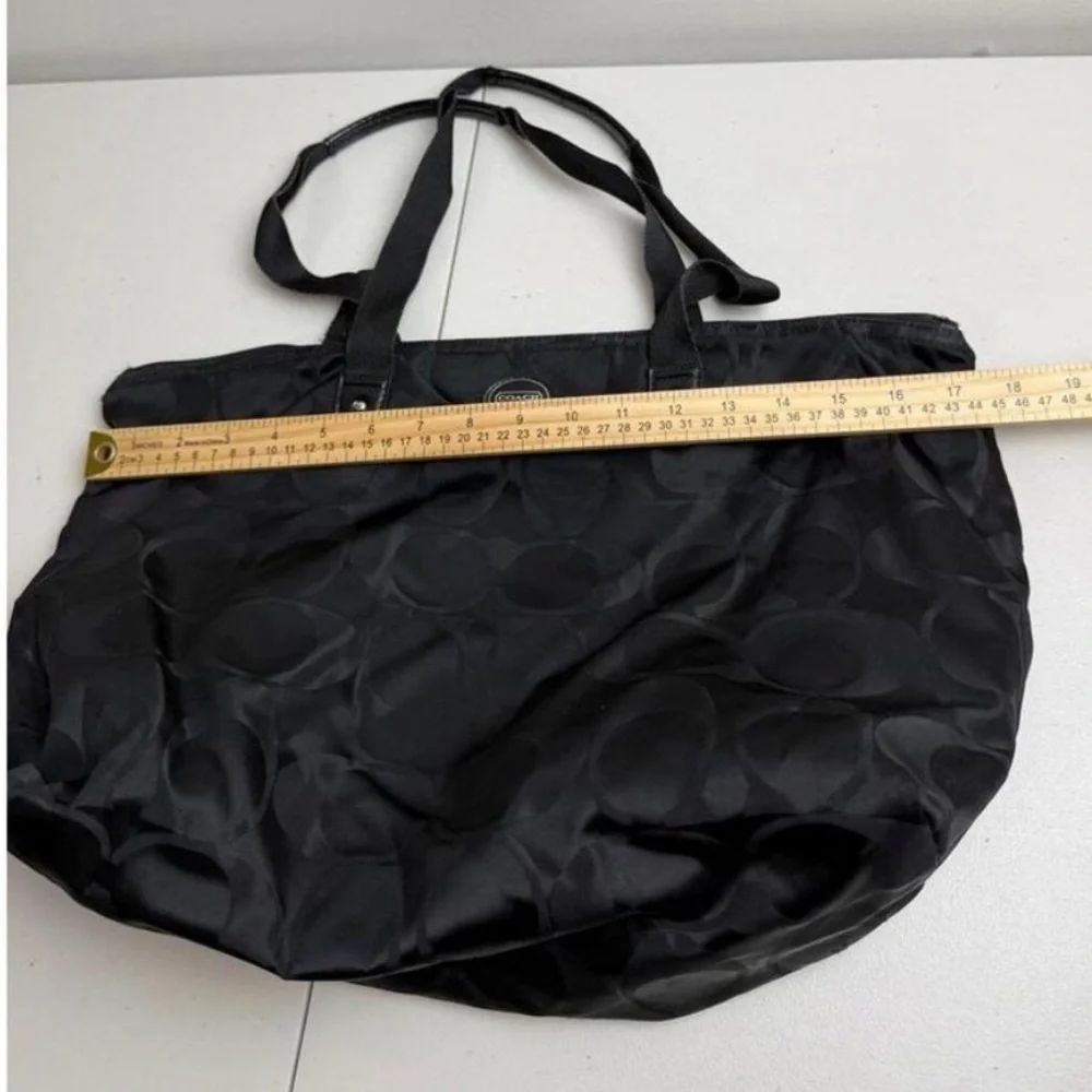 NWOT Coach Black Monogram/Classic Coach Signature Tote Bag Travel Overnight’s